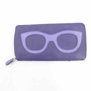 iIi New York Purple/Lavender Pebble Leather Glasses Case